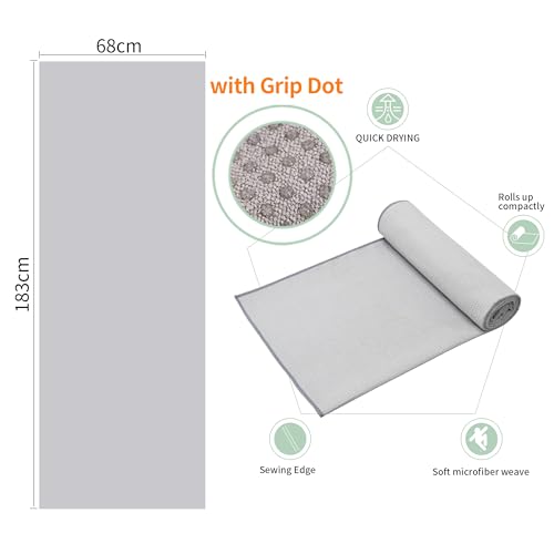 CYCLXY 3 Pack Yoga Mat Towels with Grip Dot, Hot Yoga Towel Non Slip Yoga Mat Towel Non-Slip Sweat Absorbent Anti-Slip Yoga Towel for Bikram,Pilates - Image 2