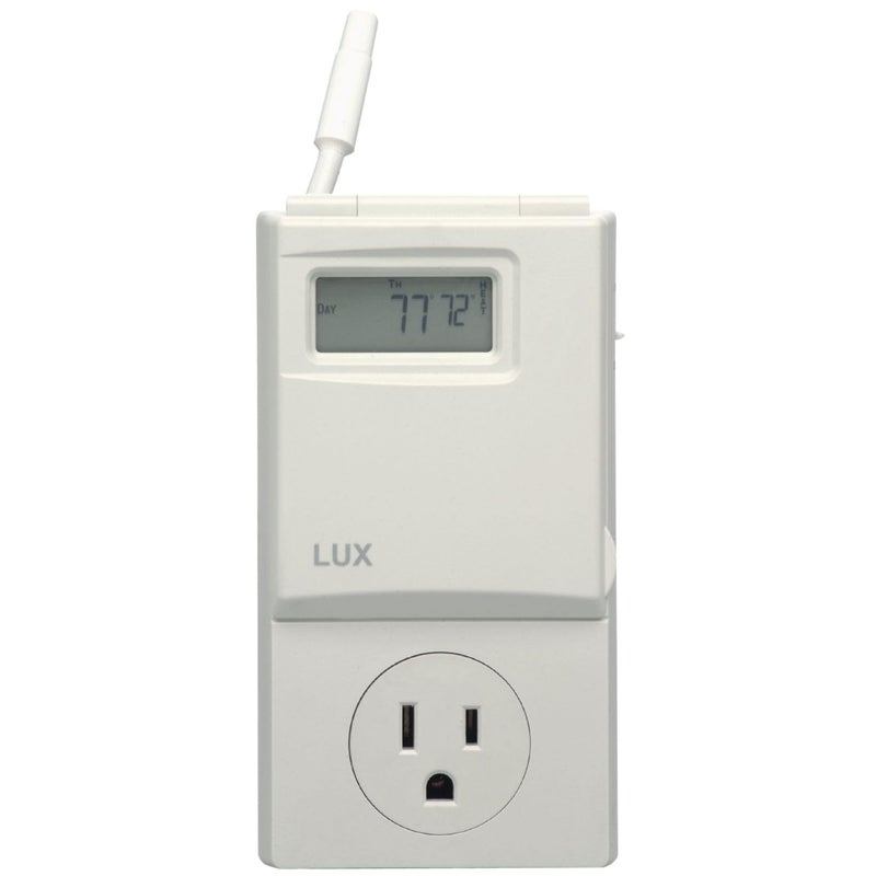 Lux WIN100 Programmable 5-2 Day Thermostat; Plug-in Line Voltage; Batteries Included - Image 1