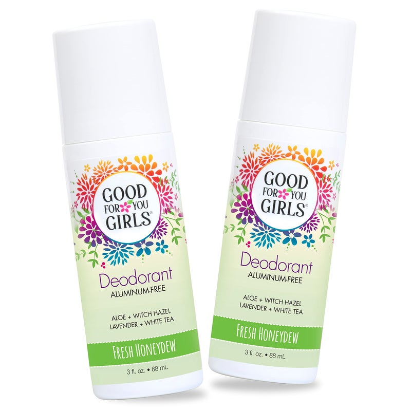Good for You Girls Aluminum-Free, Natural & Vegan Deodorant for Kids, Preteens, Teens, Safe & Effective Odor Protection, Clear Roll-On, Natural Fragrance | Fresh Honeydew, 3 oz (Pack of 2) - Image 1