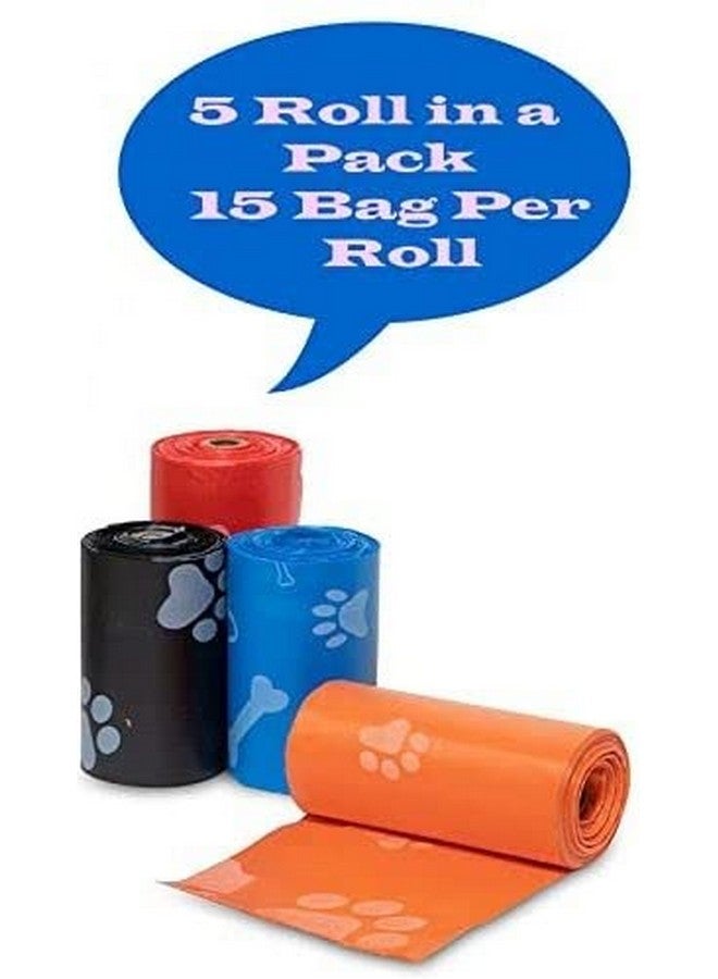 Pet Poop Bag Durable Plastic Waste Pick Up Biodegradable Garbage Bags 5 Roll In 1 Pack, Dog Poop Bags - Multicolor (75 Poop Bags) - Image 5