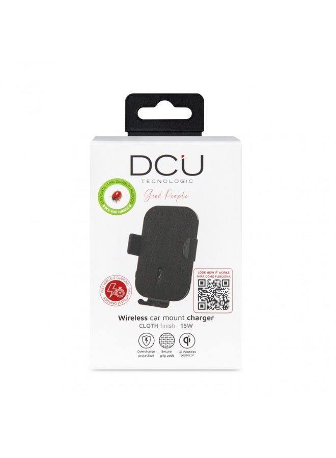DCU TECNOLOGIC DCU 36100435  Wireless Fast Charging Car Mount 15W , Auto-Clamp Air Vent Phone Holder, Qi-Compatible for 4.7”-6.9” Smartphones – Black - Image 3