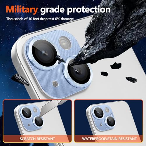KEKOZE Camera Lens Protector Compatible With iPhone 13 and iPhone 13 Mini � Full Coverage 9H Tempered Glass with Metal Plate, HD Clear, Joint Camera Ring Protector - Rose Gold - Image 2