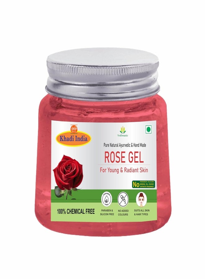 Vedimatic Khadi Pure Organic Natural Herbal Rose Aloe Vera Gel for Face & Hair | 100% Pure Natural Aloe Vera Anti-Acne Gel for Dark Circles | All Skin Types 400 gm (Pack Of 2) - Image 5