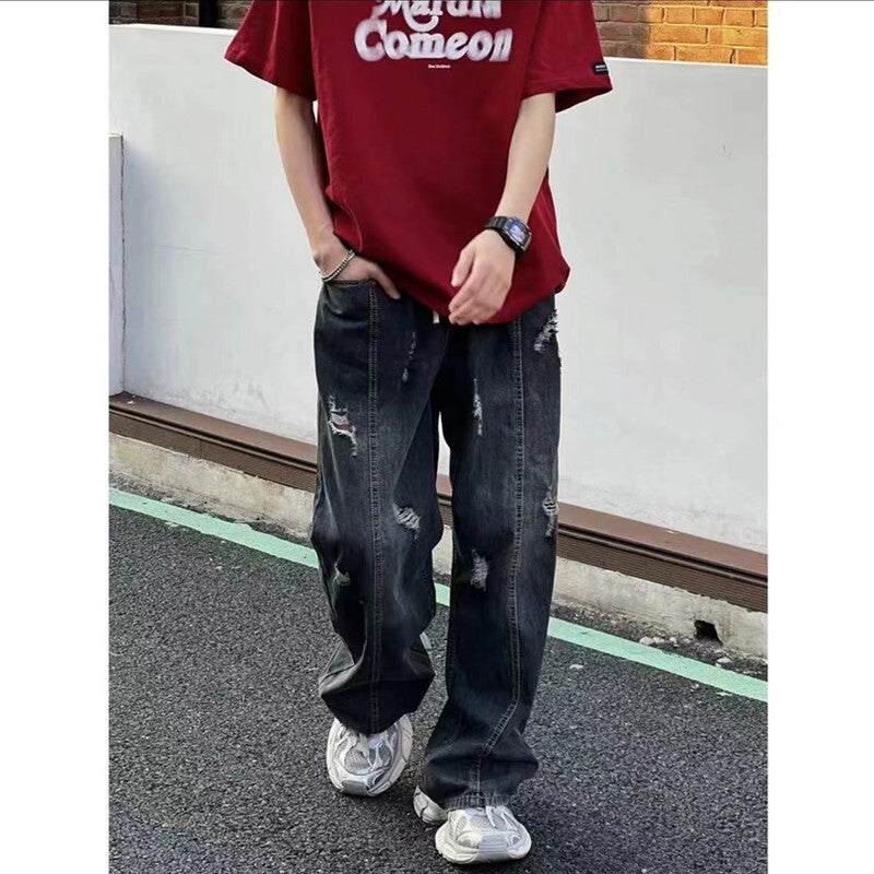 Unisex Classic Denim Jeans Loose Fit Daily Outdoor Wear - Image 1