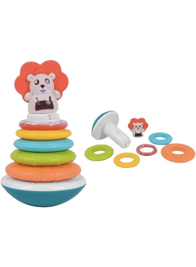BAYBEE Rainbow Electronic Musical Stacking Ring Toys For Baby With 5 Ring Music Light Circle Stacker Nesting Toy Learning Educational Stacking Toys For Kids Toddlers 1+ Years Boy Girl Ring I  - Image 5