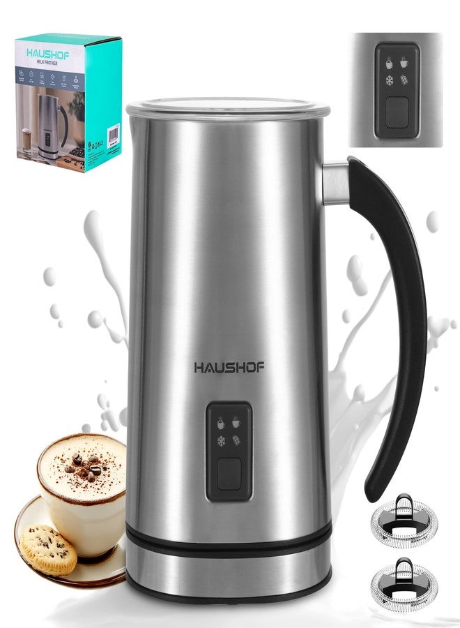 HAUSHOF Milk Frother, 4-in-1 Electric Milk Frother and Steamer, Large Capacity, Hot Chocolate Maker, Automatic Warm and Cold Foam Maker for Coffee, Latte, Macchiato, Cappuccino - Image 1