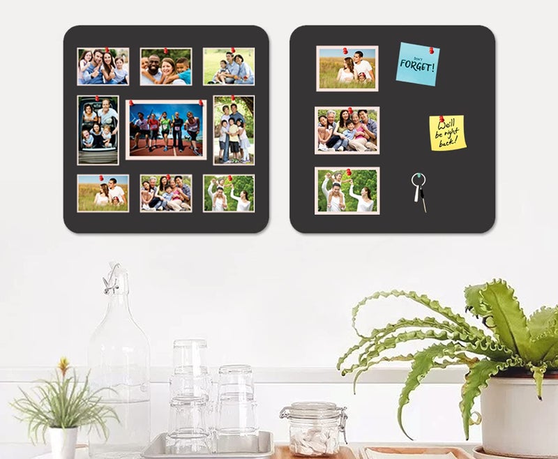 MARINE PEARL Marine Pearl 12x12 Inch Set of 3 Multifunctional Pin Up Photo Frames Wall Hanging Collage Soft Board for Home Office Sporty Black  - Image 1
