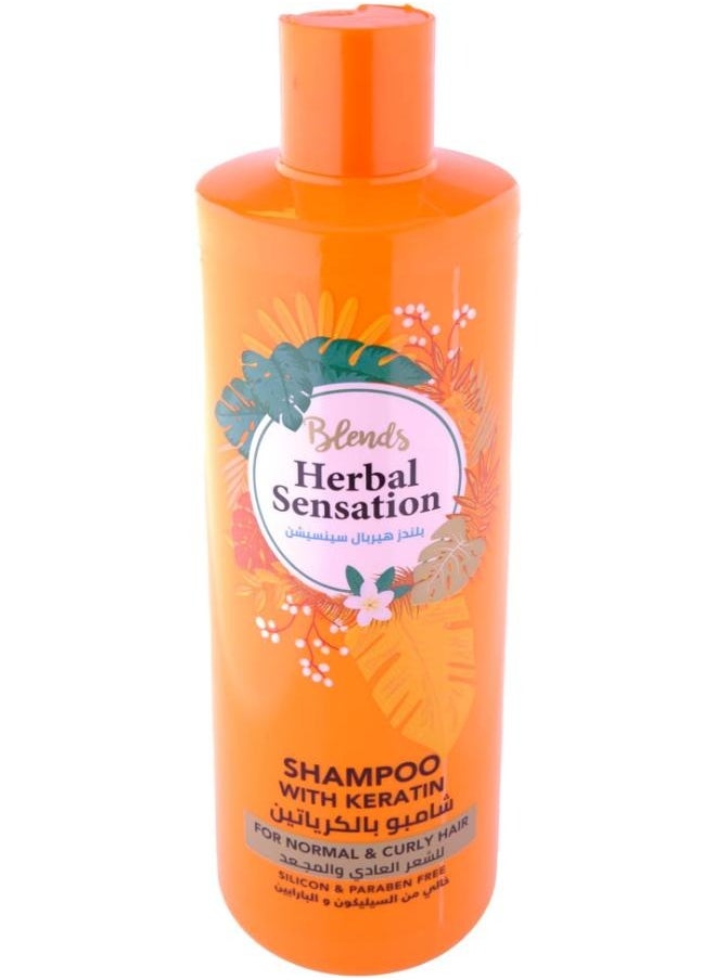 Blends - Herbal Sensation Shampoo Normal & Curly Hair Keratin 600ML - Image 1