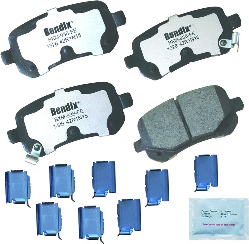 Bendix Fleet Metlok MKD1326FM Semi-Metallic Rear Brake Pads for Chrysler Town & Country 2012-2008, Dodge Grand Caravan 2012-2008, Journey 2012-2009, Ram C/V 2012, Volkswagen Routan 2012-2009 - Image 1
