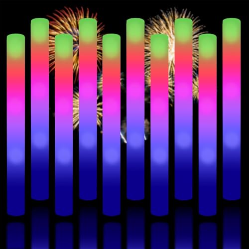Taotuo Glow Stick Bulk 108PCS Led Foam Glow SticksGlow in The Dark Party Supplies with 3 Flashing ModesLight up Foam Sticks for WeddingHalloween Christmas Concerts Birthday - Image 1