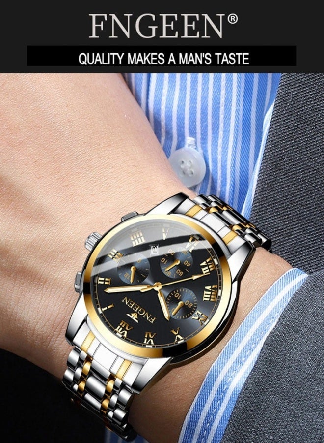 FNGEEN 4006 Men Watches Top Brand Luxury Waterproof Date Clock Male Steel Strap Casual Quartz Watch Sports Wrist Watch Men - Image 3