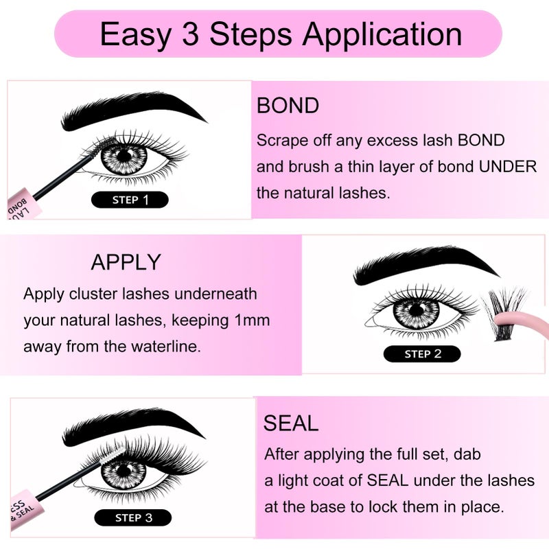 LAUBESS Lash Bond and Seal Mascara for Long Lasting Waterproof Eyelash Extensions - 5ml+5ml - Image 4
