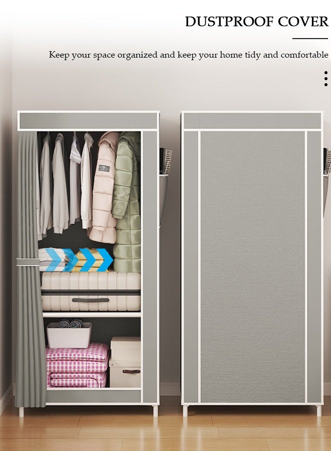 DUNISO Portable Closet Wardrobe,Dustproof Deisgn, Portable Closet Organizer with Non-woven Fabric Quick and Easy to Assemble Extra Strong and Durable for Hanging Clothes in Bedrooms and Apartments - Image 5