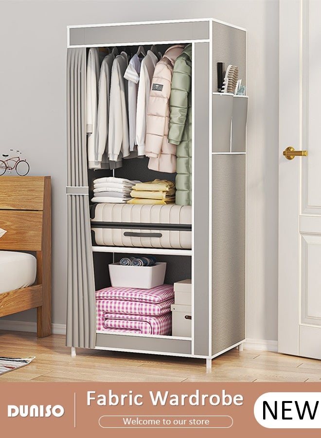 DUNISO Portable Closet Wardrobe,Dustproof Deisgn, Portable Closet Organizer with Non-woven Fabric Quick and Easy to Assemble Extra Strong and Durable for Hanging Clothes in Bedrooms and Apartments - Image 1