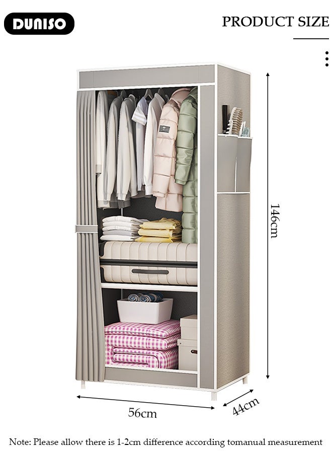 DUNISO Portable Closet Wardrobe,Dustproof Deisgn, Portable Closet Organizer with Non-woven Fabric Quick and Easy to Assemble Extra Strong and Durable for Hanging Clothes in Bedrooms and Apartments - Image 2