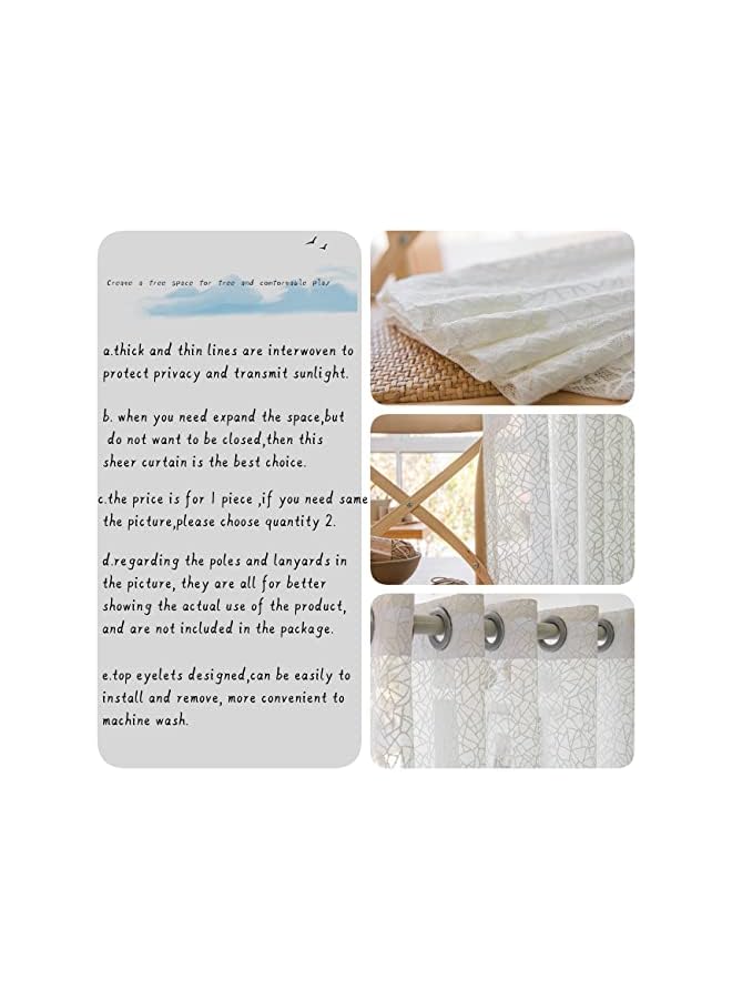 The Bros Curtains Sheers Translucent Window Screen,1 Piece package for Bedroom,Livingroom and Balcony - Image 4