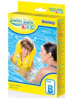 Bestway 32034-Inflatable Swim Safe Vest Step B 51x46cm/20"x18", Yellow  - Image 4