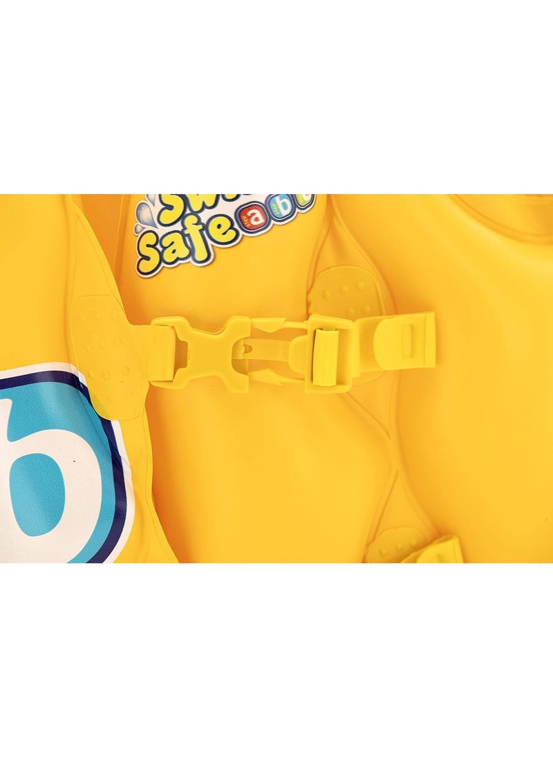 Bestway 32034-Inflatable Swim Safe Vest Step B 51x46cm/20"x18", Yellow  - Image 5