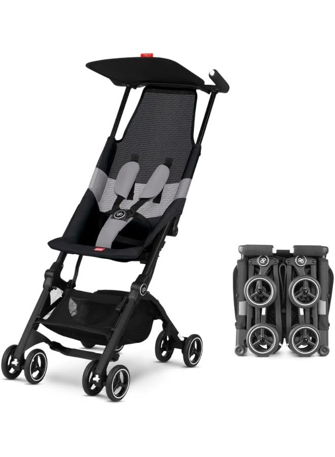 GB Pockit Air All Terrain Ultra Compact Lightweight Travel Stroller With Breathable Fabric In Velvet Black - Image 1