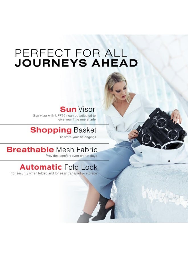 GB Pockit Air All Terrain Ultra Compact Lightweight Travel Stroller With Breathable Fabric In Velvet Black - Image 4