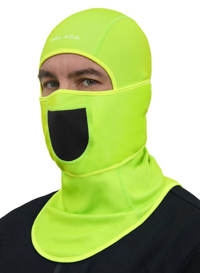 MELASA Winter Balaclava Face Mask for Cold Weather Thermal Fleece Ski Mask with Movable Face Cover for Outdoor Work Skiing, Fluorescent Green, One size - Image 1