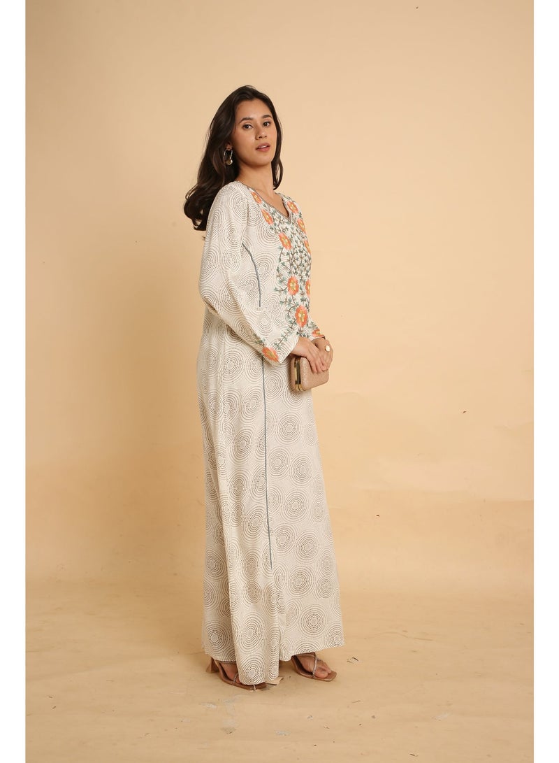HANA & SARA Women Long Trendy Printed Arabic Jalabiya For Women - Image 2