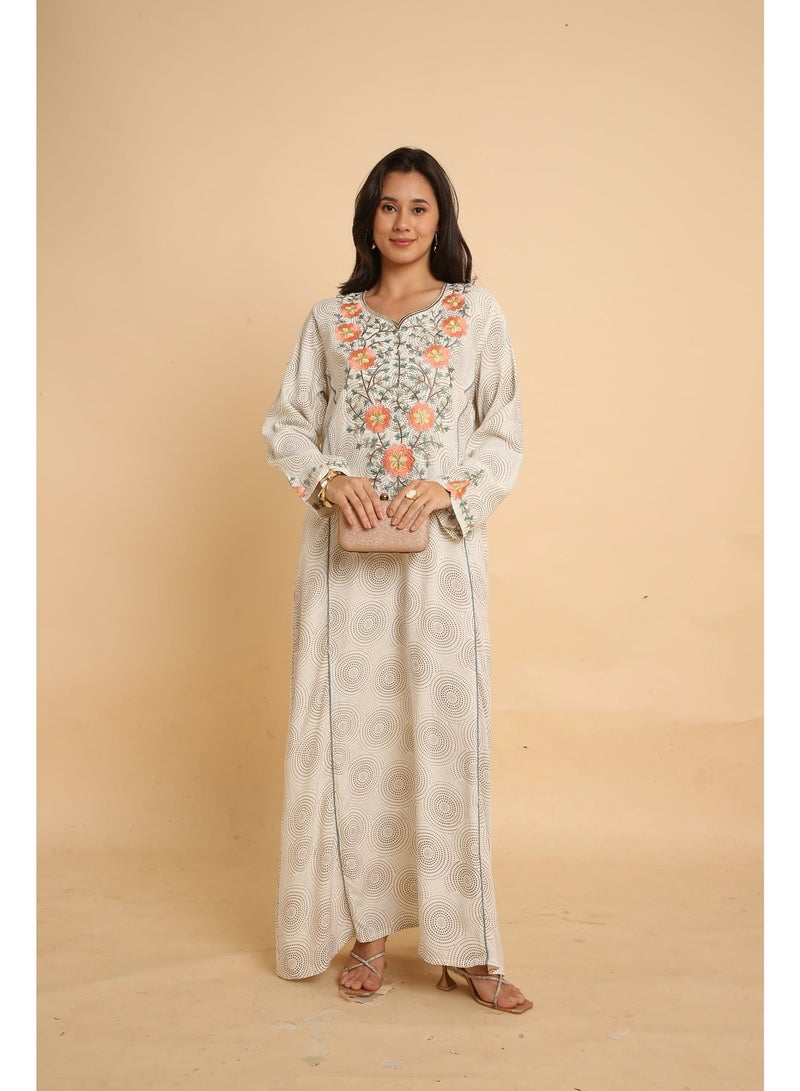 HANA & SARA Women Long Trendy Printed Arabic Jalabiya For Women - Image 5