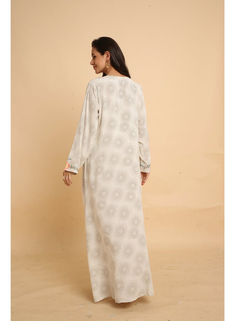HANA & SARA Women Long Trendy Printed Arabic Jalabiya For Women - Image 3