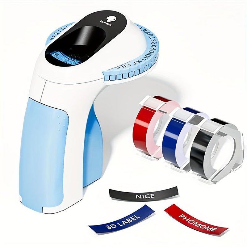 Phomemo E975 Pink Embossing Label Maker Manual 3D Vintage Handheld Embosser Label Printer with 3 Tapes Portable Labeler for Home School Kitchen Office - Image 1