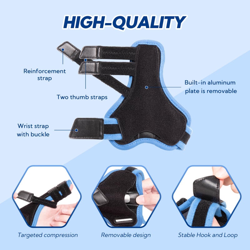 YiYame Trigger Thumb Splint, Thumb Spica Splint-Dequervains Tendonitis, CMC Joint Thumb Arthritis Brace, Thumb Stabilizer for Broken Thumb, Sprain, Ligament Tears, Fits Left & Right, S/M - Image 5