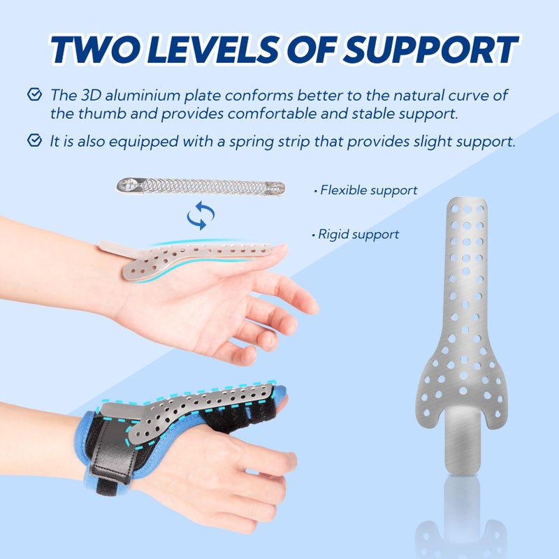 YiYame Trigger Thumb Splint, Thumb Spica Splint-Dequervains Tendonitis, CMC Joint Thumb Arthritis Brace, Thumb Stabilizer for Broken Thumb, Sprain, Ligament Tears, Fits Left & Right, S/M - Image 3
