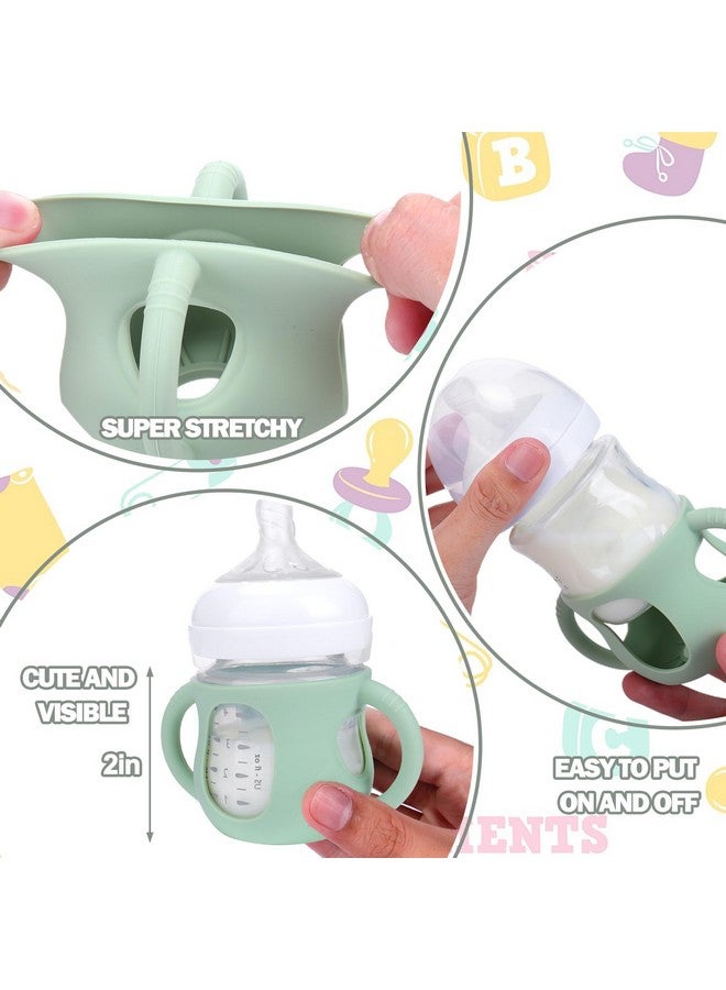 BUSOHA 3 Pack Silicone Sleeves For Avent Baby Bottles - Anti Breakage Baby Bottle Holder With Handle For Avent Natural Glass Baby Bottles,Compatible With Avent Baby Bottle - Image 2