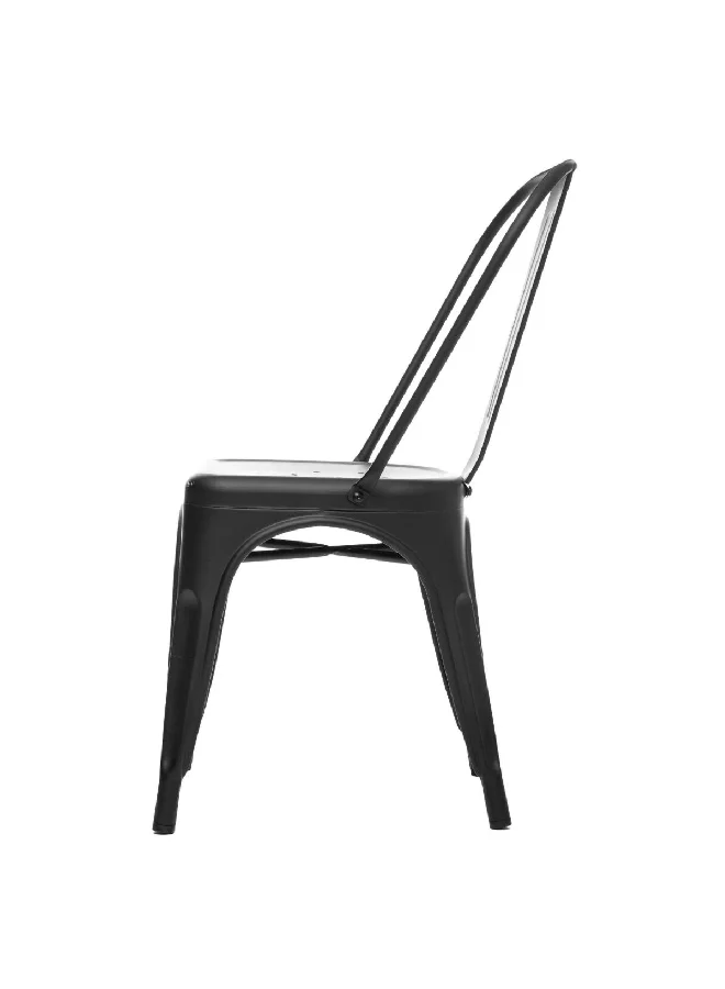 atmosphera Niko Durable High Quality Iron Dining Chair Black 85 x 49 x 45 cm 179176A