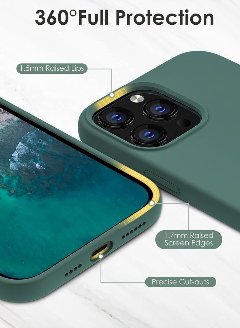 BORTONY iPhone 13 Pro Case 6.1 Inch Liquid Silicone Anti Scratch Anti Fingerprint Soft Silky Touch Shockproof Protective Cover - Image 3