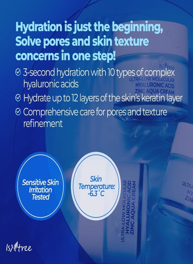 IsNtree ISTREE Zinc Aqua Cream 30ml, 1.01 fl oz | Korean Skincare | Ultra-Low Molecular Hyaluronic Acid | Pore Refining & Oil Control | Cooling & Hydrating Gel Cream - Image 3