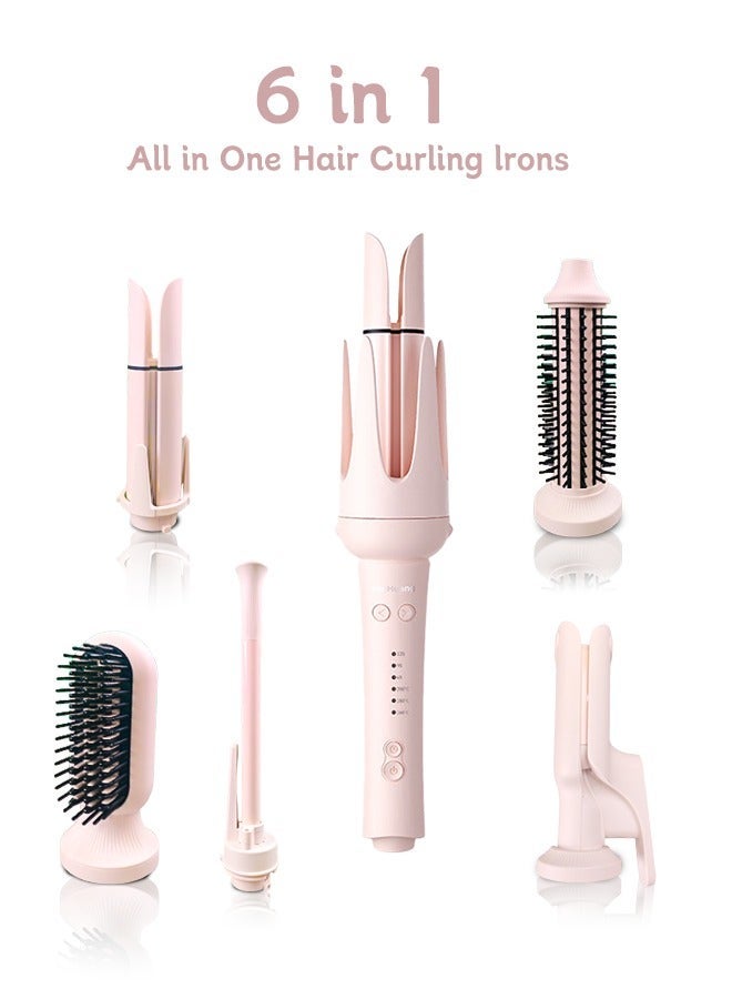 Curling Wand Set, 6-IN-1 Hair Curler Iron, Professional Curling Wand Set, Instant Heat Up Hair Curler with 6 Interchangeable Barrels,  3 Temperature Settings, Interchangeable Barrels for All Hair Types, Ideal for Home and Trave lHair Curler . - Image 1