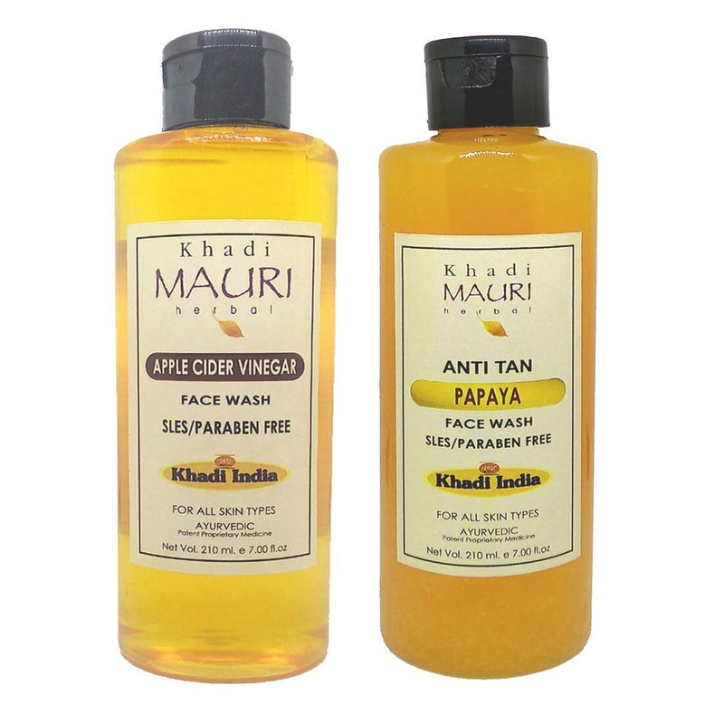 Khadi Mauri Anti Tan Papaya Apple Cider Vinegar face wash Pack of 2 420ml