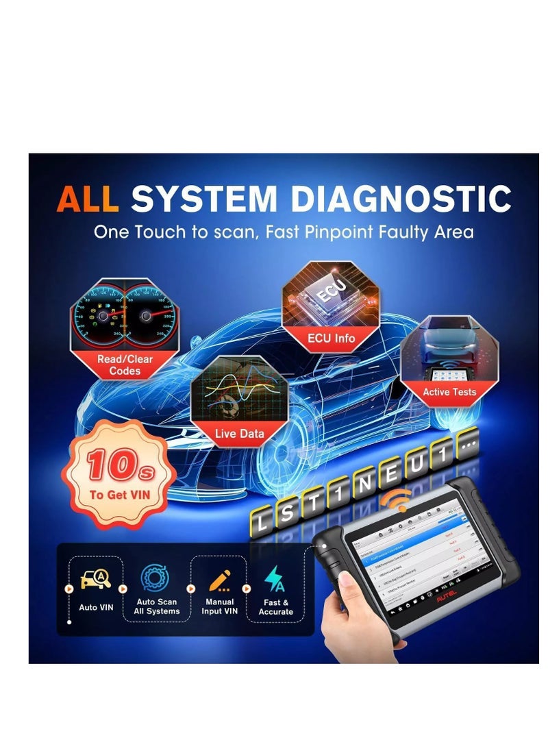 Autel - Autel MaxiCOM MK808BT PRO: 2024 Full Bidrectional & Active Test Scan Tool, Upgraded of MK808S MK808Z MX808S, Functions as MX900 MK900, 28+ Reset All System Diagnosis Injector Coding, FCA AutoAuth OS11 - Image 1