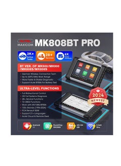 Autel Autel MaxiCOM MK808BT PRO: 2024 Full Bidrectional & Active Test Scan Tool, Upgraded of MK808S MK808Z MX808S, Functions as MX900 MK900, 28+ Reset All System Diagnosis Injector Coding, FCA AutoAuth OS11  - Image 2
