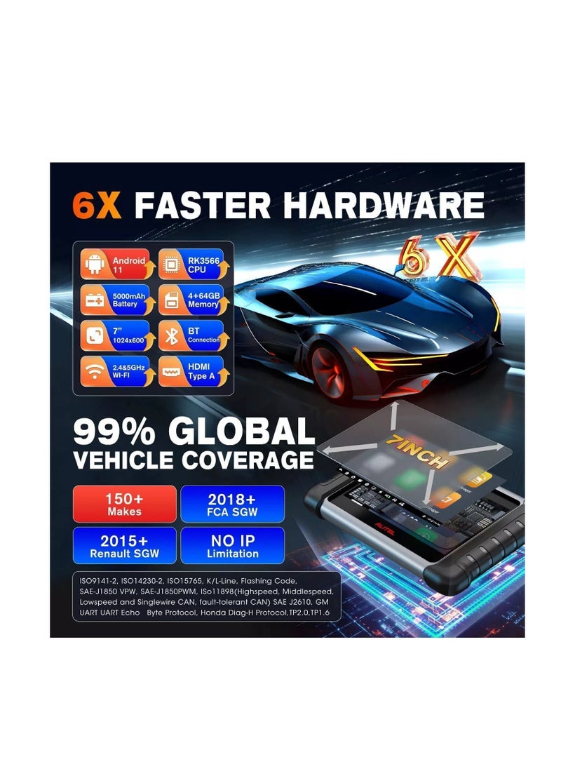 Autel - Autel MaxiCOM MK808BT PRO: 2024 Full Bidrectional & Active Test Scan Tool, Upgraded of MK808S MK808Z MX808S, Functions as MX900 MK900, 28+ Reset All System Diagnosis Injector Coding, FCA AutoAuth OS11 - Image 1