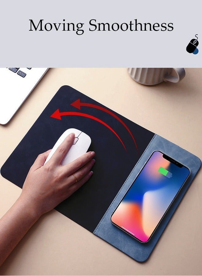 DUNISO Mouse Pad with 15W Wireless Charging Desk Mat Waterproof MousePad with Keyboard Pad Desk Organizer with Non-Slip Rubber Base for Home Office Decor - Image 5