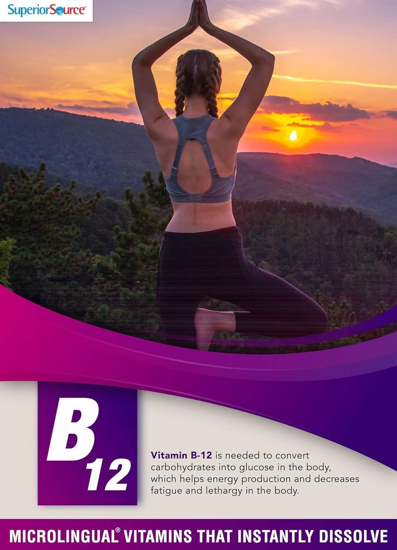 Superior Source NO SHOT METHYLCOBALAMIN B-12 2,500 mcg MicroLingual Instant Dissolve 90 Tablets Dietary Supplement - Image 5