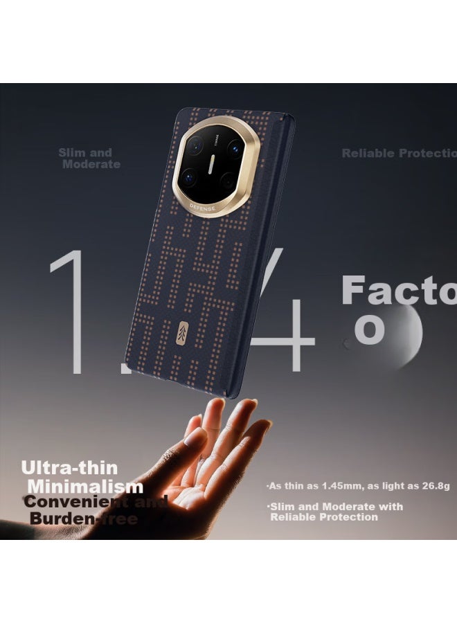 Defense Huawei Matex7 Full-cover Kevlar Hinge Protective Case Aramid Fiber Lightweight Non-heritage Grid Weaving Craft Woven Qi·all Things Grow - Image 2