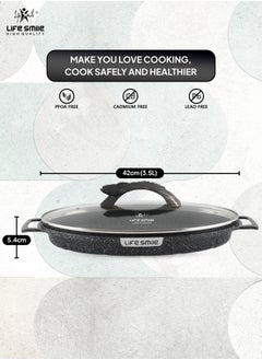 Fish Frying Pan With lid, Granite Coating Non Stick Oval Frying pan 100% PFOA FREE, Oven Safe - pzsku/Z504E6A51B71AA3DAB7BEZ/45/_/1696931718/13f35013-4925-4248-ae59-1829374a46b1