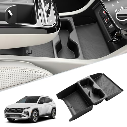 SKTU 2025 2026 Tucson Center Console Organizer for 2025 2026 Hyundai Tucson LimitedHybrid Console Tray Hyundai Tucson 2025 2026 Accessories Lower Console Tray with Cup Holder LimitedHybrid Only - Image 3