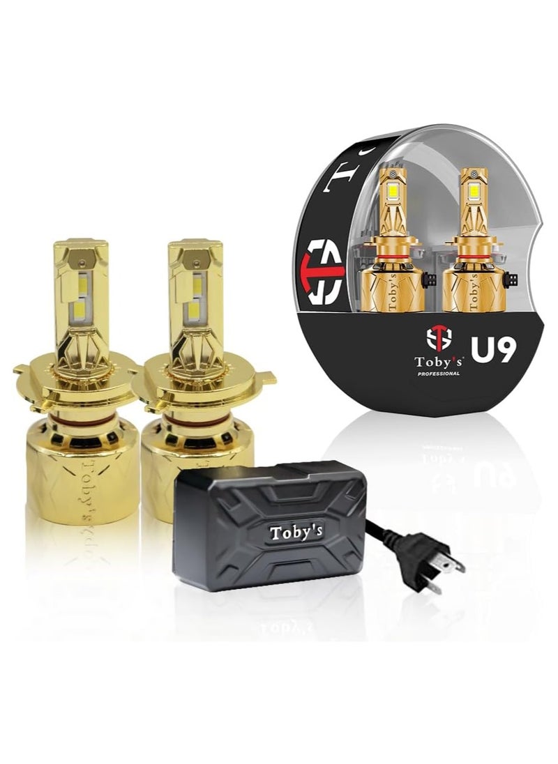 Toby's - Toby's U9-H4 Double Beam 200W/Pair Power Original Tested LED Headlight Assembly 20000 Lumens Bright Color With coolingTemperature 6500K - Image 1