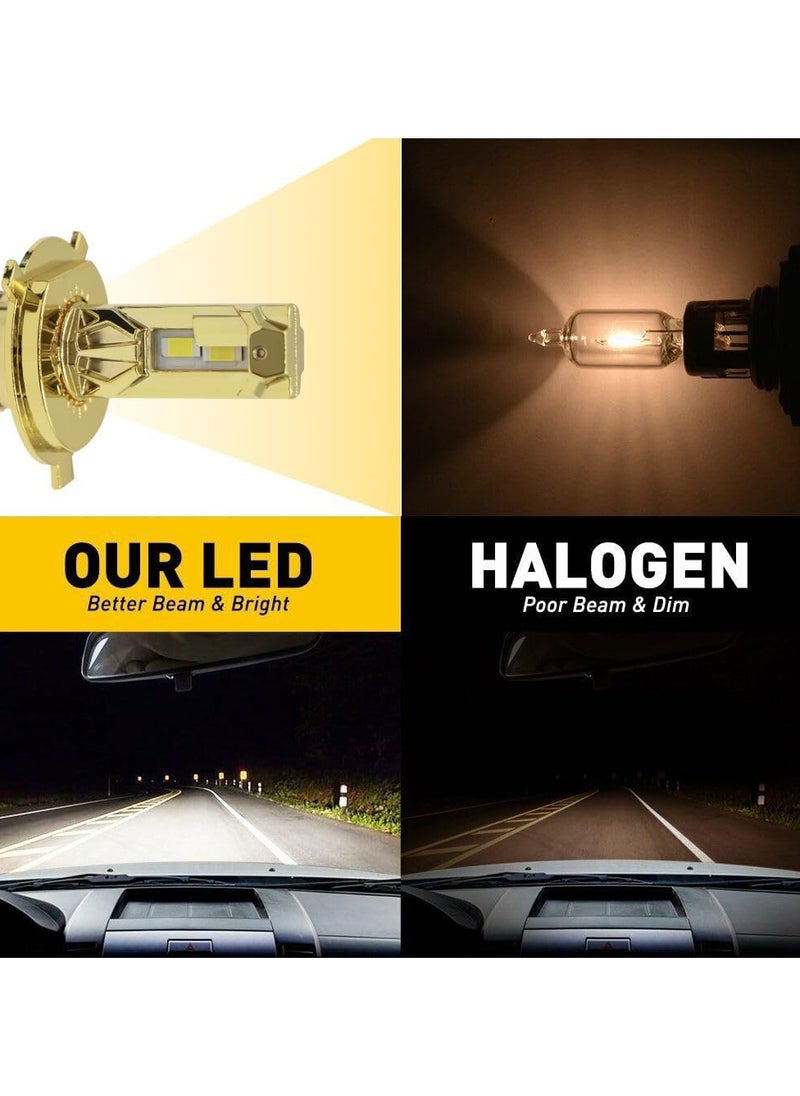 Toby's - Toby's U9-H4 Double Beam 200W/Pair Power Original Tested LED Headlight Assembly 20000 Lumens Bright Color With coolingTemperature 6500K - Image 1