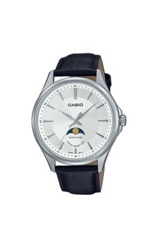 ساعة كاسيو بعقارب ومينا بيضاء للرجال- MTP-M100L-7AVDF
