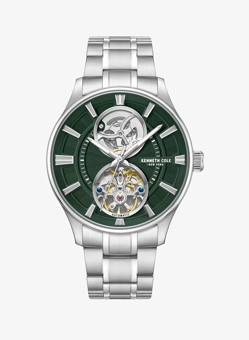 Kenneth Cole New York Kenneth Cole New York 43.5mm Automatic Men's Watch with Green Dial & Stainless Steel Bracelet
