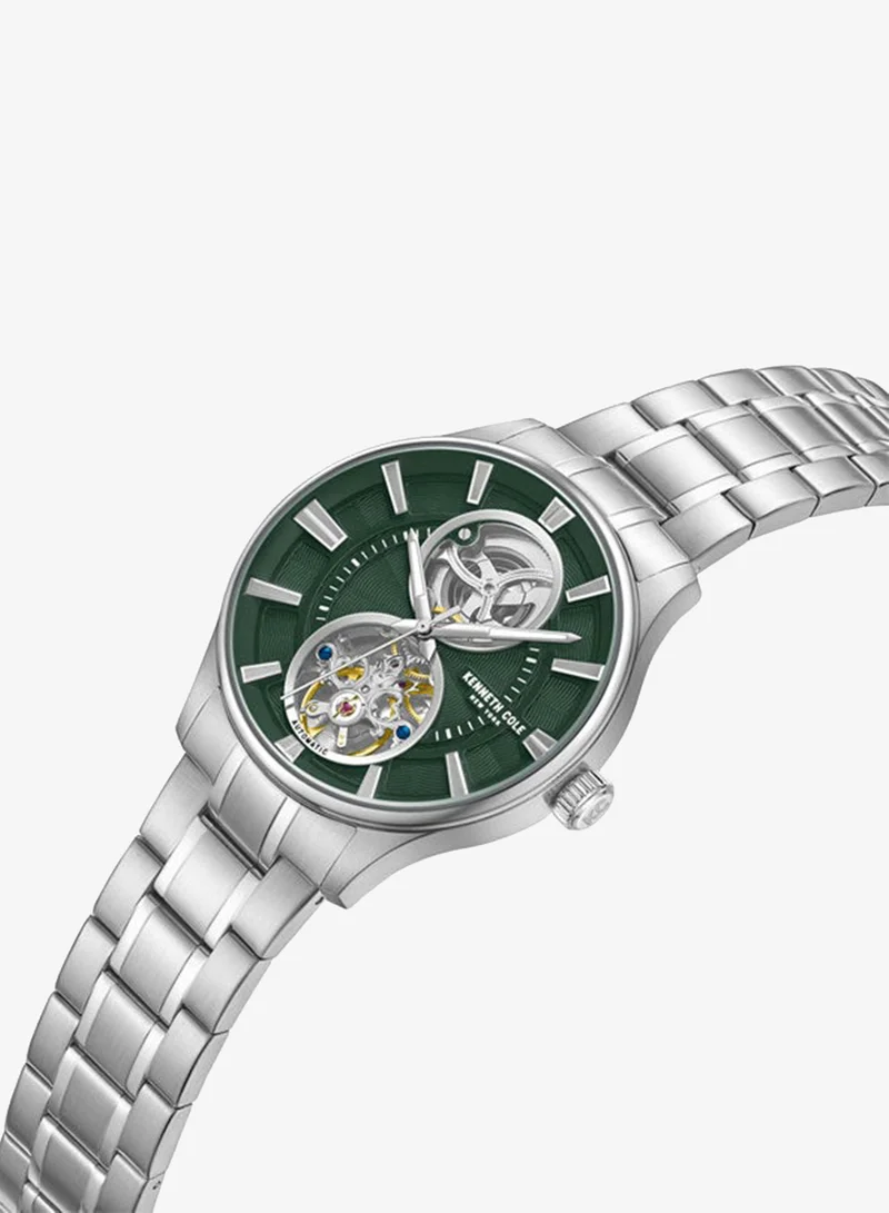 Kenneth Cole New York Kenneth Cole New York 43.5mm Automatic Men's Watch with Green Dial & Stainless Steel Bracelet